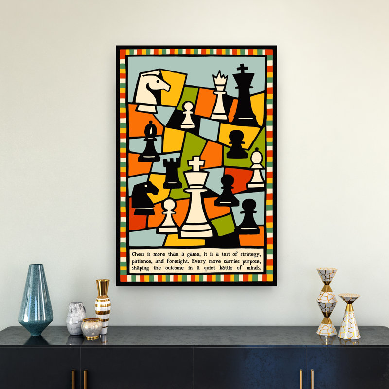 Impression d'art abstrait géométrique coloré, 36" H x 24" W