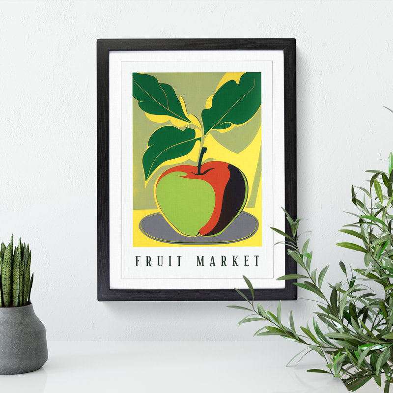 Fruit Market Exhibition Apple Vol.9 - Single Picture Frame Print on Wood, 34cm H x 25cm W x 2cm D