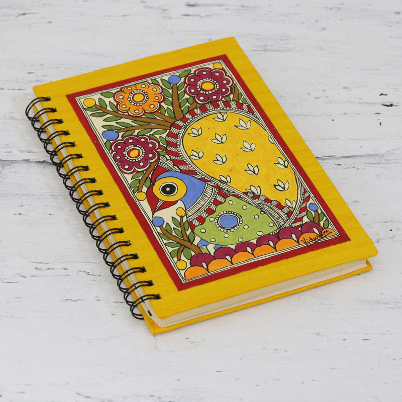 Sraping Peacock Handmade Paper Journal India Scrapbook