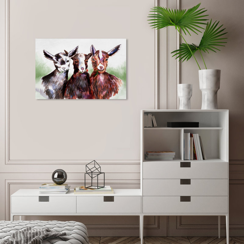 Cadeaux donnant des chèvres par Wynwood Studio, H 16 po x l 24 po x P 0,8 po