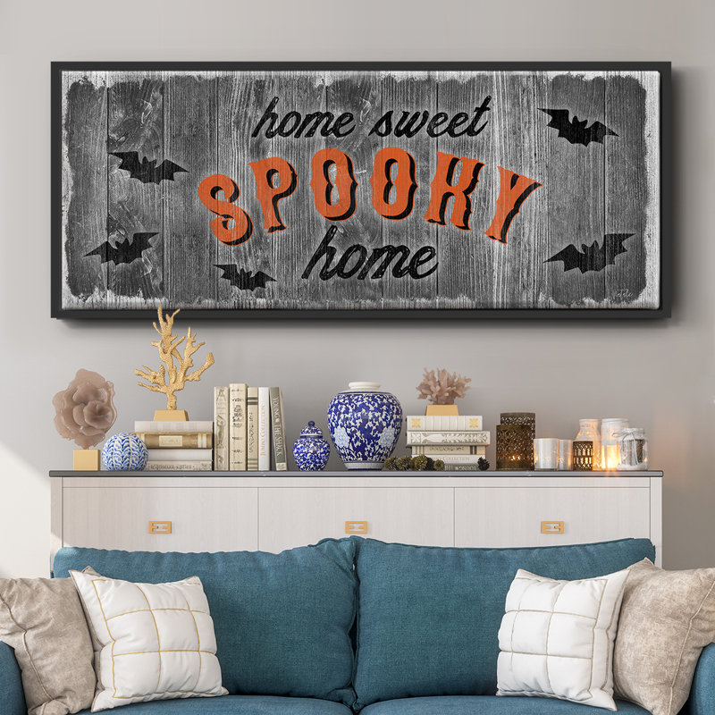 Home Sweet Spooky - toile encadrée, H 20 po x l 50 po