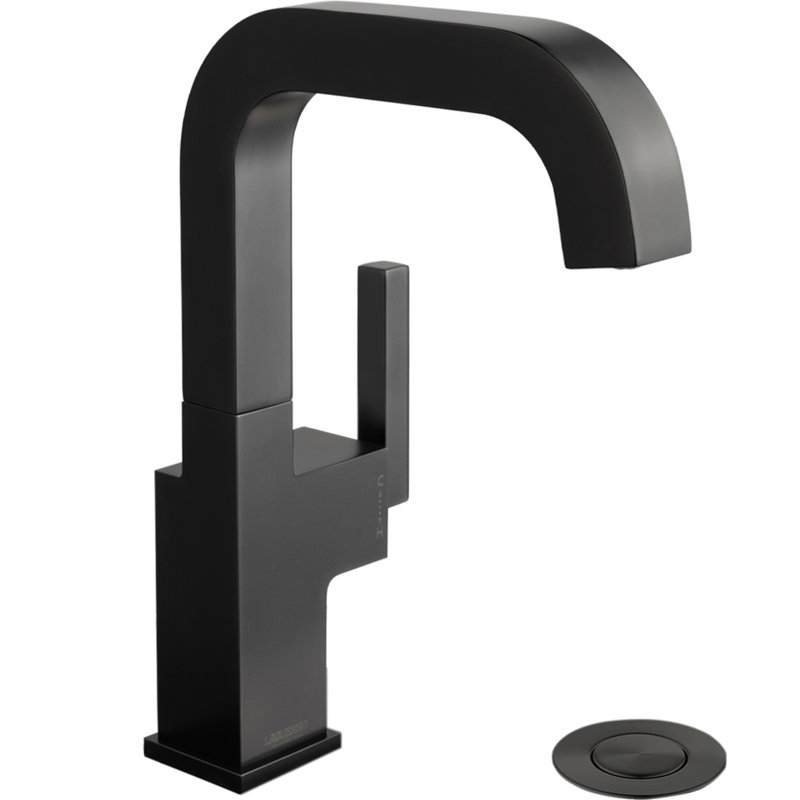 Single Hole Bathroom Faucet with Drain Assembly, Single Handle Bathroom Sink Faucet, Matte Black