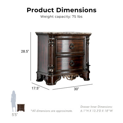 Annamari 30'' W Solid Wood Nightstand