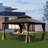 14 Ft. W x 10 Ft. D Aluminum Galvanized Steel Patio Gazebo with Double Roof