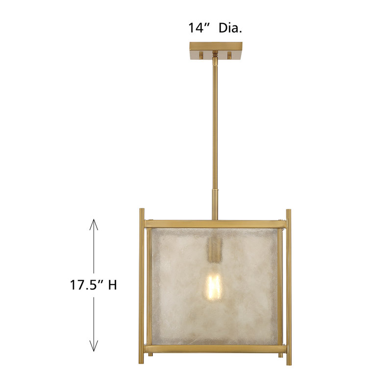 Luminaire suspendu 1 lumière Stinnett en laiton chaud