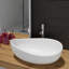 Oval Vessel Sink Stone Resin Bathroom Sink Modern Art Sink Matte White with Pop Up Drain (Matte White)