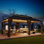 Pavillon de jardin 12 pi x 20 pi avec filet et rideaux, pavillon en aluminium à transfert de chaleur extérieur