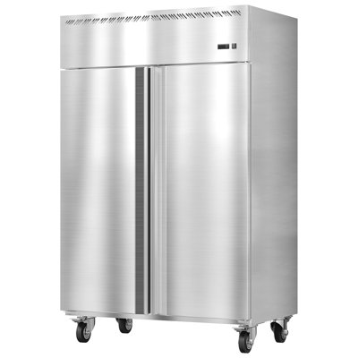 48" W Commercial Freezer -8°F~0°F,Reach-in 36 Cu.ft 2 Door Stainless Steel Commercial Refrigerator Fan Cooling,6 Adjustable Shelves, Auto Defrost,for Restaurant,Bar,Kitchen,Shop