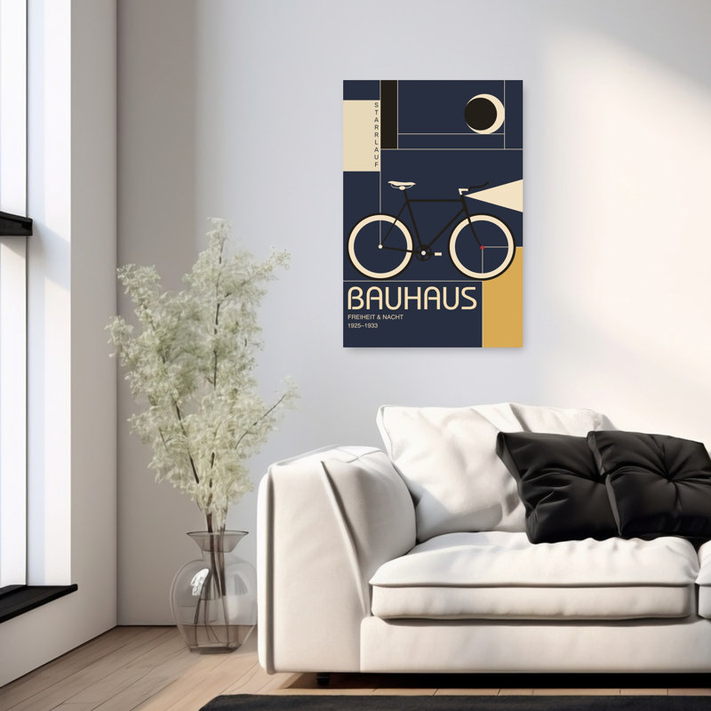 Art mural paysage géométrique rétro rétro, 36" H x 24" W