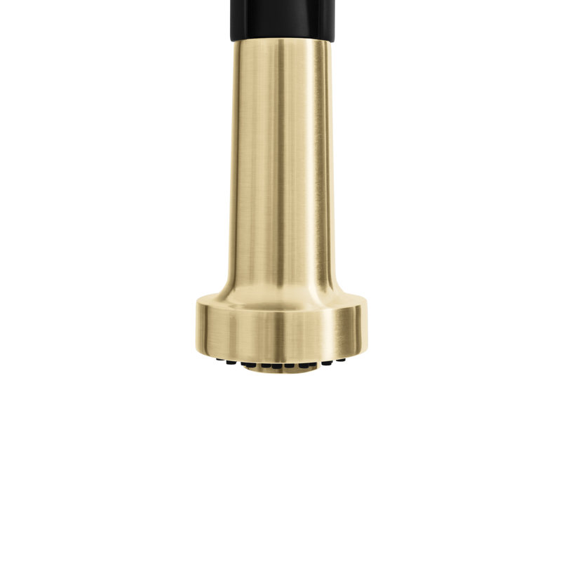 Robinet de cuisine à poignée simple ZLINE Autograph Apollo, Noir mat; bronze champagne
