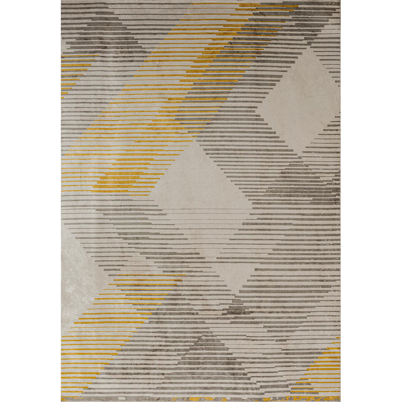 Contemporain à grand losange géométrique asymétrique, Rectangle 6 pi 7 po x 9 pi 10 po