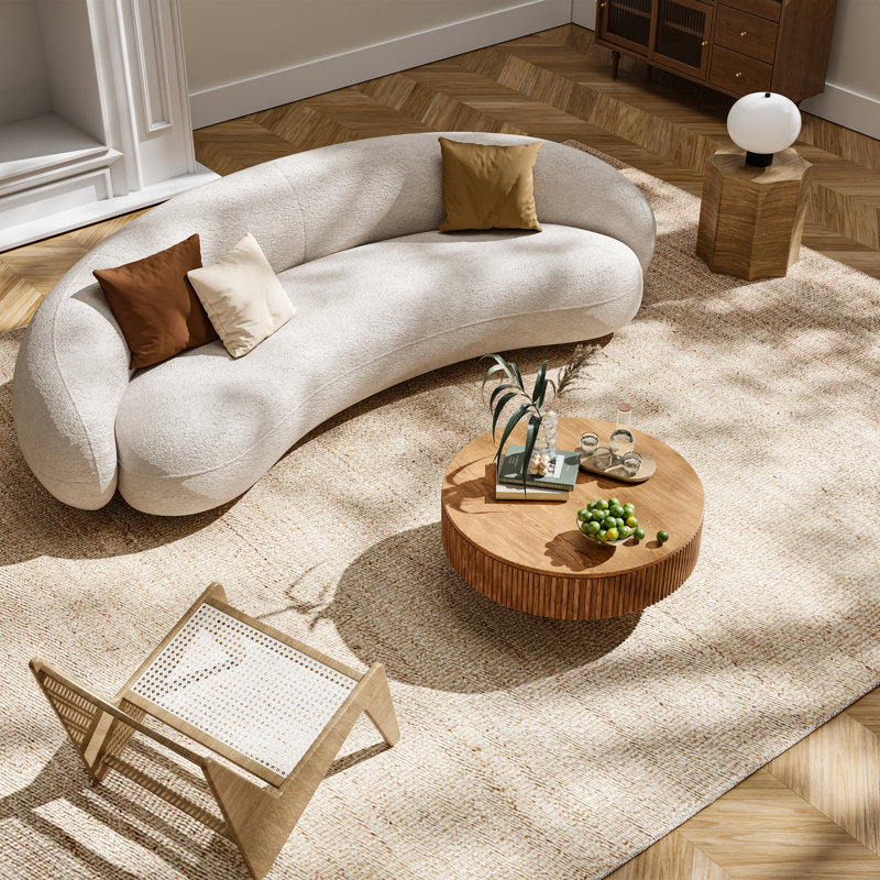 Table basse à caisson Sharna, H 13,78 po x l 35,04 po x P 35,04 po, Naturel