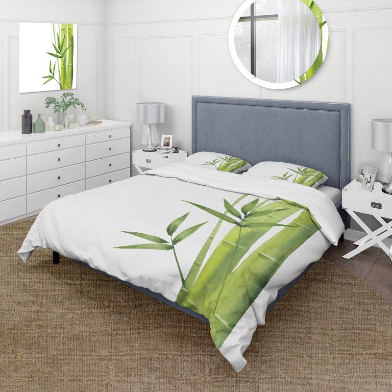 Ensemble de housse de couette Tropical Bamboo Branches In The Forest V - Microfibre de polyester