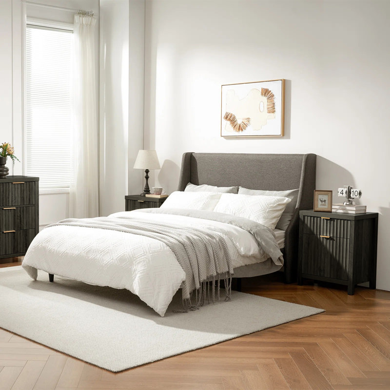  Arrilla 3 Piece Bedroom Set, Midnight Oak