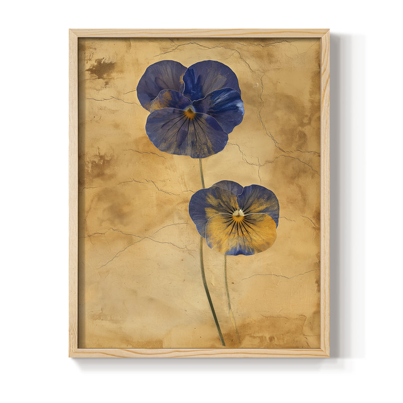Reproduction encadrée FLORAL Series LV III - bois massif, H 15 po x l 12 po