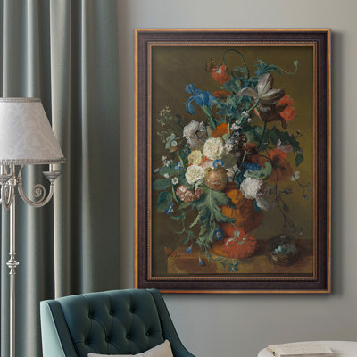 Fleurs dans une urne - peinture encadrée
