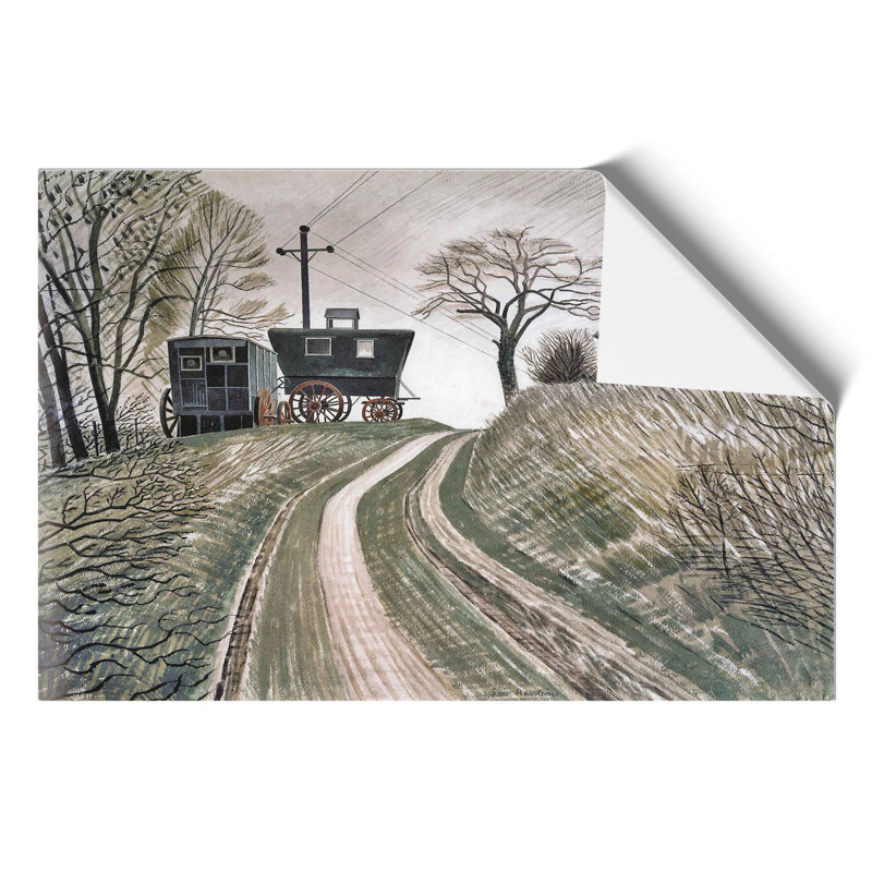 Cart On Hill by Eric Ravilious - No Frame Painting, 21cm H x 30cm W x 0.1cm D