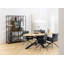 Sammie Oak Oval Metal Base Dining Table