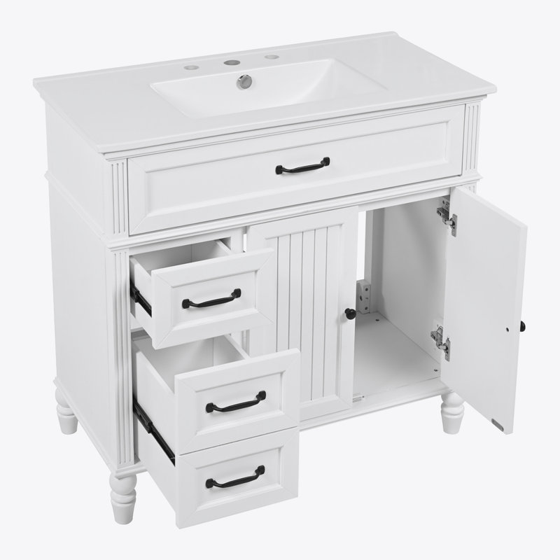 Meuble-lavabo 36 po avec lavabo, Blanc