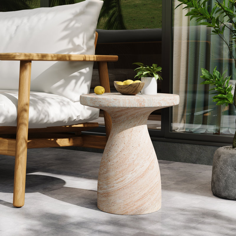 Table d'appoint Evyn, Travertin