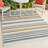 Janus Classic Coastal Ticking Stripe Reversible Machine-Washable Cream/Navy Indoor/Outdoor Rug-1507908613