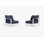 White Aluminum Outdoor Armchair Conversation Set, Deep Sea Navy