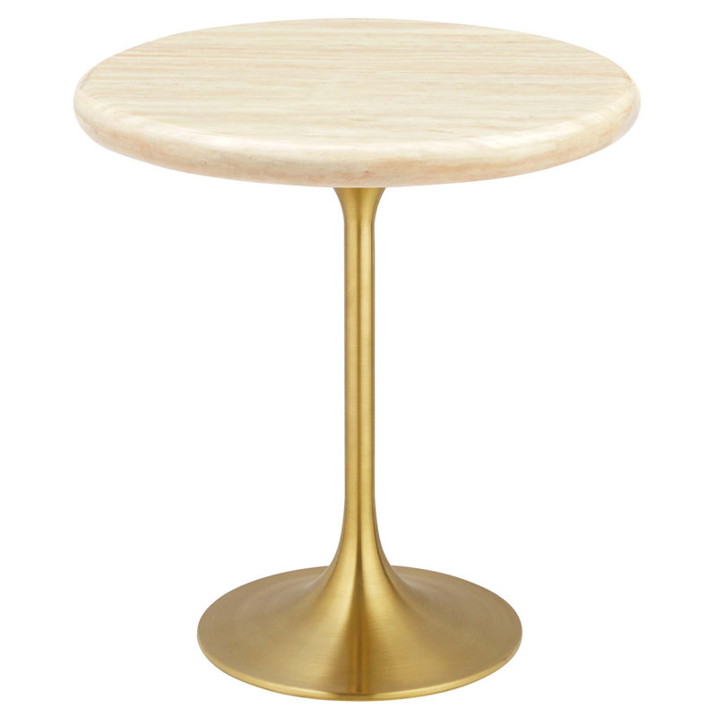 Modway Lippa Pedestal End Table, Gold