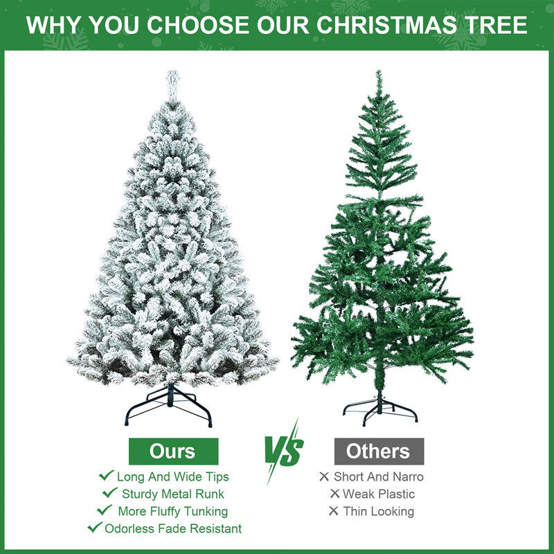 Arbre de Noël artificiel - support inclus, H 7,5 pi
