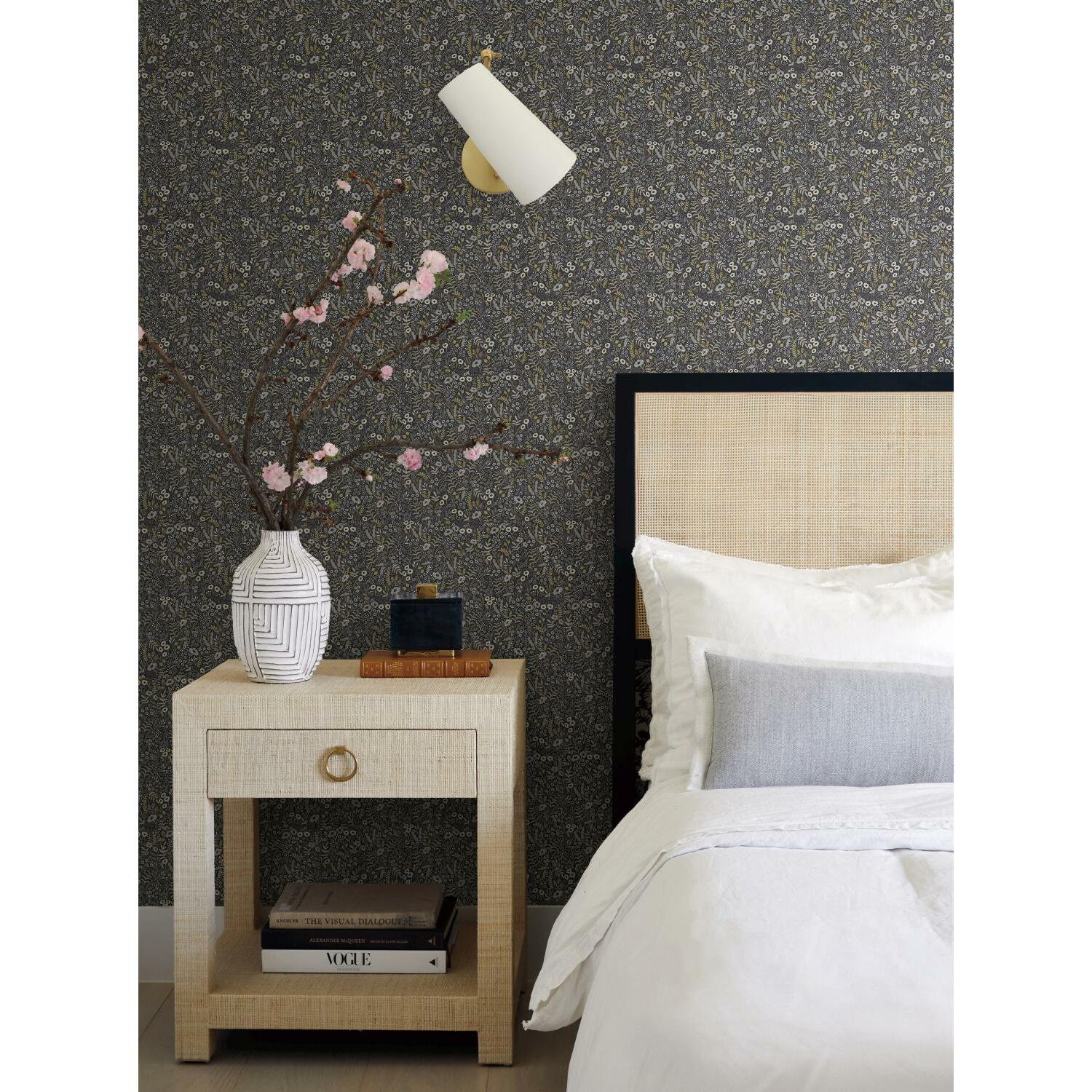 Rifle Paper Co. Tapestry Wallpaper Roll, Black/Beige