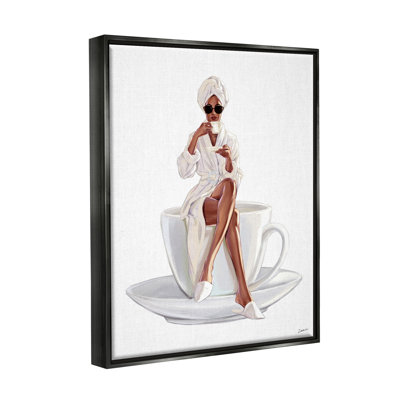 " Fashionable Woman Morning Coffee " Watercolor Print