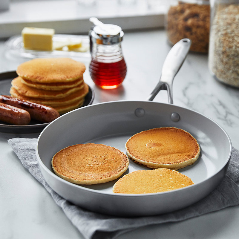 GreenPan Venice Pro Tri-Ply Stainless Steel Healthy Ceramic Nonstick 8" and 10" Frying Pan Set
