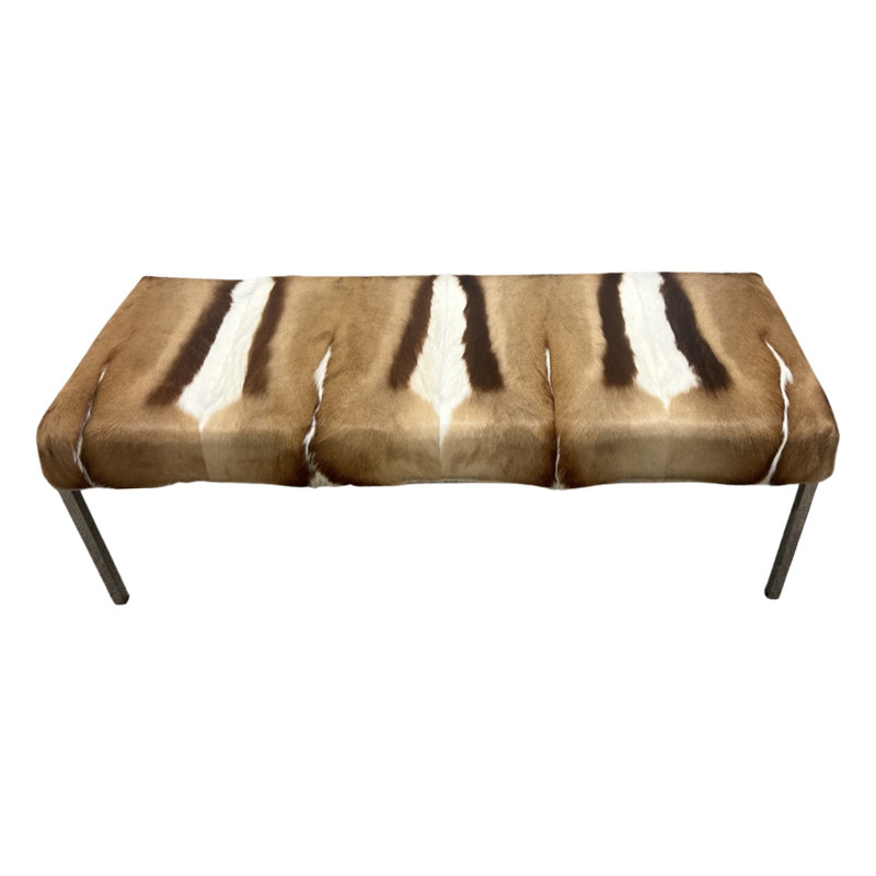 Springbok Dyed Hide Bench, Tan/Brown/White