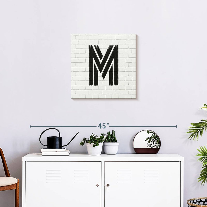 Brick M, 20" H x 20" W