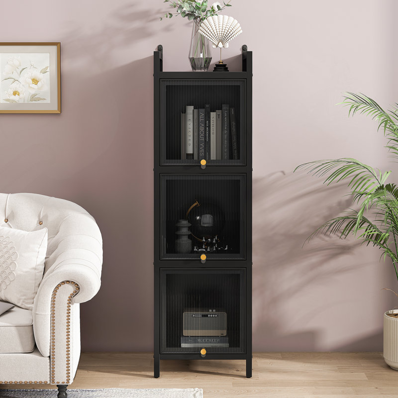 Armoire avec rangement à quatre niveaux, Noir, noir, noir, noir