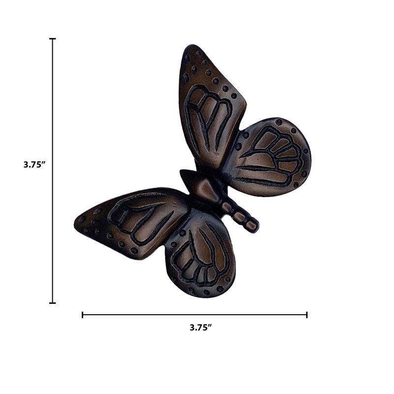 Monarch Butterfly Push Button, Oiled Bronze