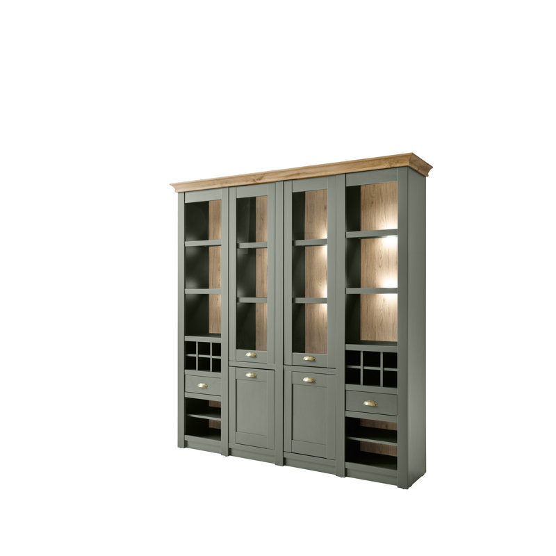 Oxford Display Cabinet, 207cm H x 194cm W x 45cm D