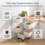 5-Tier Rotating Storage Rack, Metal Multi-Layer Fruit Vegetable Basket, Rolling Kitchen Floor Cart