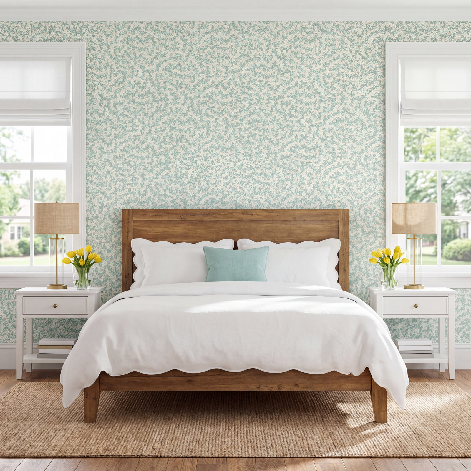 Arboretum Wallpaper Roll, Blue Clay