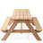 31 Wooden ' Outdoor Picnic Table With Adjustable Umbrella - Sand & Water Fun And Natural Sun Protection Convertible-1382296100
