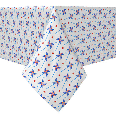 Rectangular Tablecloth, 100% Cotton, 60X104", Patriotic Pinwheels