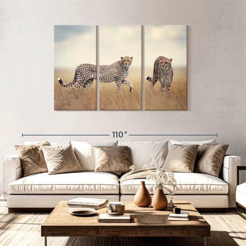 Wild Cat Pair, 48" H x 74" W