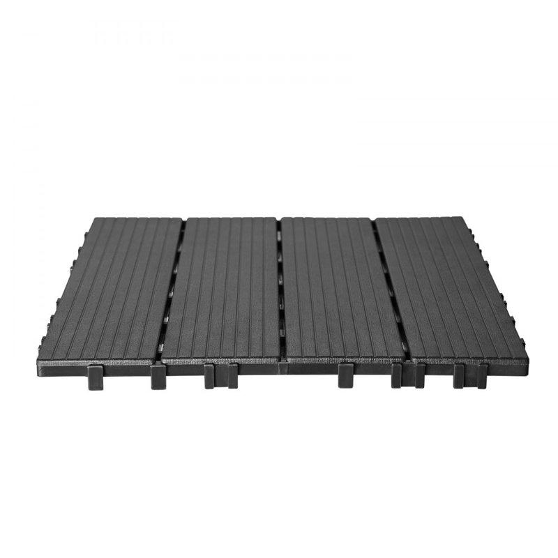 Paquet de 36 tuiles de terrasse à emboîtement 12 "x 12" imperméable pour porche, Gris foncé