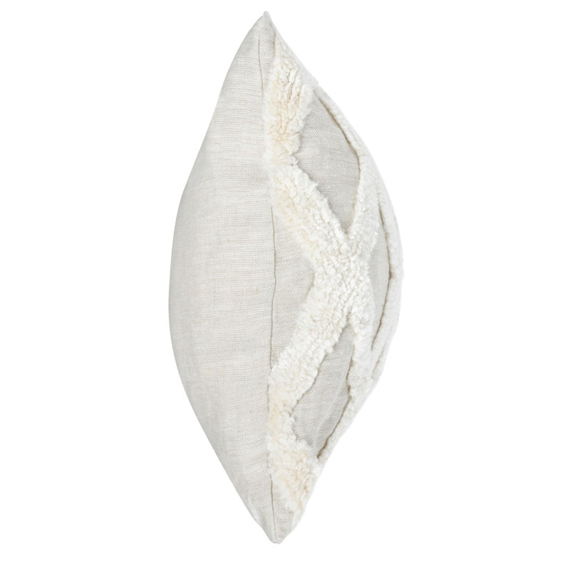 Evangeline Rectangular Pillow Cover & Insert, Natural/Ivory Geometric, 16" x 36"