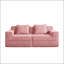 Canapé modulaire à 2 places sans siège, canapé modulaire Cloud avec assise profonde et coussins décoratifs en velours côtelé-1386680896