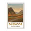Glencoe, Scotland - Romantic Highlands Travel Poster Celebrating The Glen And Mountains. Giclee Print On Wrapped Canvas. Wall Art, Home Decor - Regions & Scenic Areas, Scotland - Wrapped Canvas Print-246711262