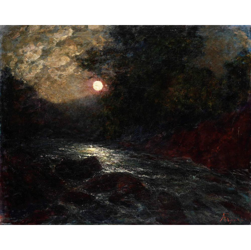 "Night Marina" par Andrea Figari - Art sur toile tendue avec châssis, H 24 po x l 17 po