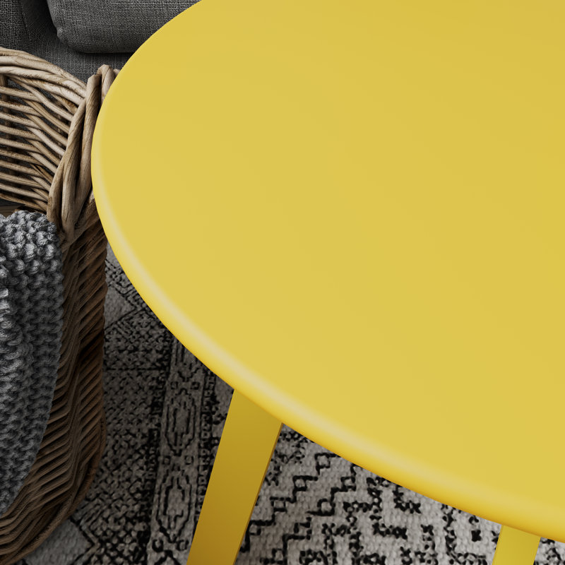 table d’appoint en métal, Jaune