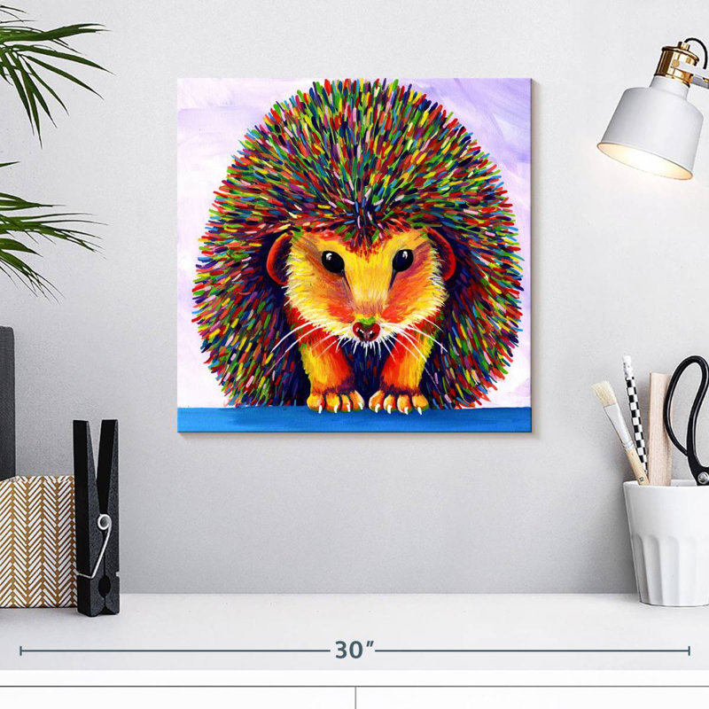 Crowle Rainbow Hedgehog, 16" H x 16" W