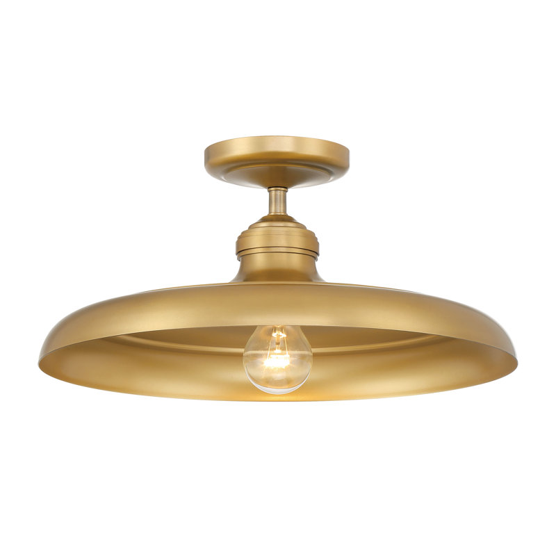 1 LIGHT SEMI FLUSH, Brass