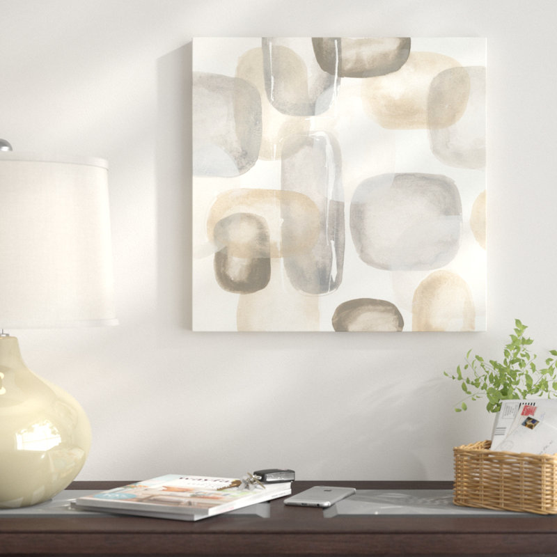 Ii, impression sur toile tendue Neutral Stones, H 18 po x l 18 po x P 1,5 po, Toile encadrée noire, Pas de tapis